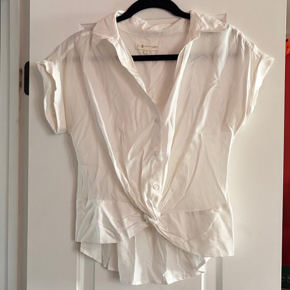 Lou & Grey White Button-Down Shirt